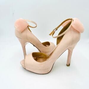 Badgley Mischa Zakia Blush Pink Stiletto Pump Heels Wedding Ballet Bow 8M
